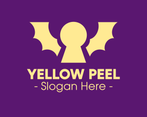 Yellow Bat Keyhole logo design