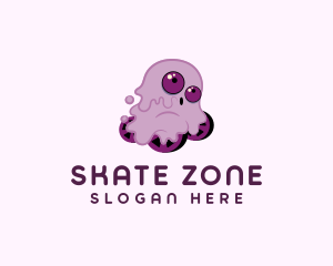 Skate - Spooky Monster Skate logo design