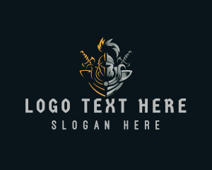 Game Clan - Medieval Knight Swordsman logo design
