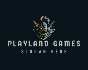 Games - Medieval Knight Swordsman logo design