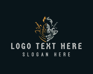 Medieval - Medieval Knight Swordsman logo design