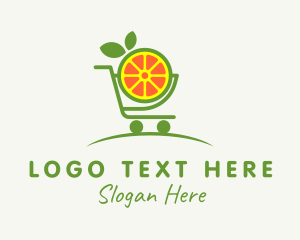 Grocery - Orange Grocery Cart logo design