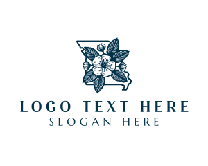 Blossom Flower - Missouri Hawthorn Blossom logo design