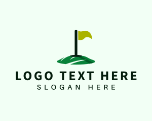 Golf Course - Country Club Golf Flag logo design