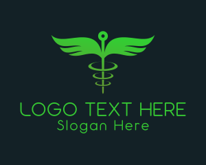 Acupuncture Needle - Medical Acupuncture Wings logo design