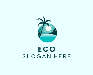 Beach Palm Tree Getaway Logo