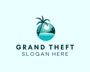Beach Palm Tree Getaway Logo