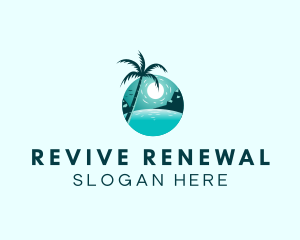 Beach Palm Tree Getaway Logo