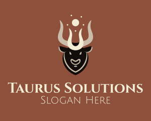 Taurus - Celestial Taurus Bust logo design