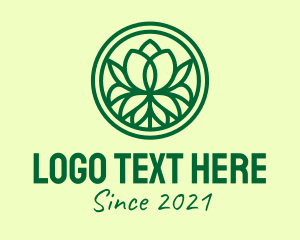Emblem - Green Flower Emblem logo design