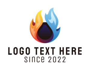 H2o - Fire Water Sphere logo design