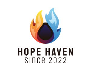H2o - Fire Water Sphere logo design