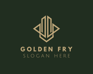 Golden Hotel Skyscraper logo design