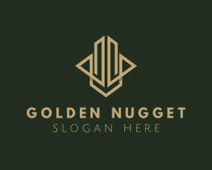 Golden Hotel Skyscraper logo design