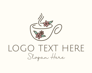 Ice Tea - Floral Tea Cup logo design