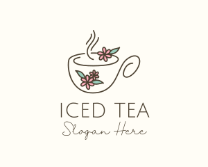 Floral Tea Cup logo design