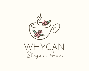 Coffee - Floral Tea Cup logo design