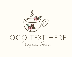 Tea Cup - Floral Tea Cup logo design