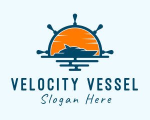 Speedboat - Yacht Steering Wheel logo design