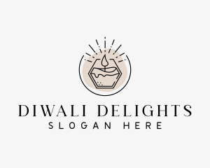 Diwali - Minimalist Candlelight Spa logo design