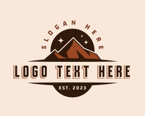 Trekking - Mountain Hiking Tour logo design