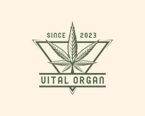 Organic Cannabis Leaf logo design