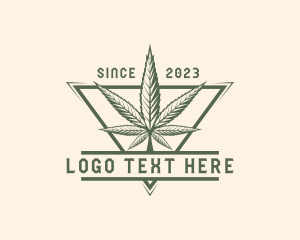 Vintage - Organic Cannabis Leaf logo design