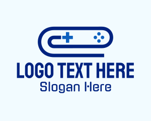 Paper Clip - Gaming Console Clip logo design