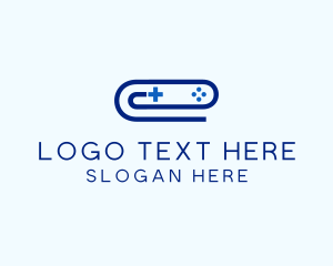 Paper Clip - Gaming Console Clip logo design