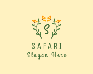 Sunflower Plant Wreath Logo