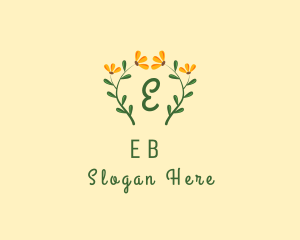 Flowering - Sunflower Plant Wreath logo design