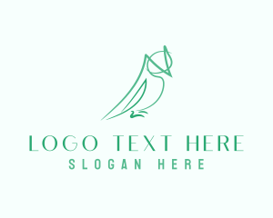 White - Bird Owl Nature logo design
