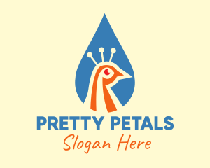 Pretty - Peacock Head Droplet logo design