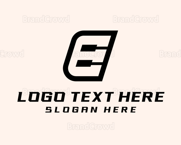 Geometric Piano Letter E Logo