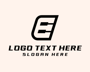 Piano - Geometric Piano Letter E logo design