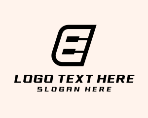 Media - Geometric Piano Letter E logo design