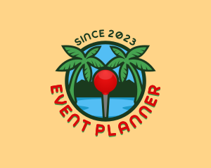 Navigator - Beach Pin Palm Tree logo design