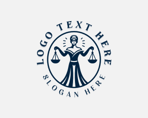 Lawyer - Woman Justice Scale logo design