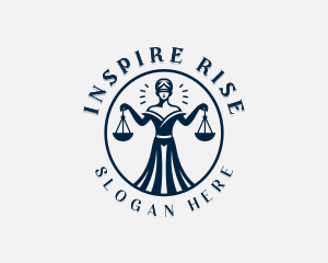 Woman Justice Scale logo design