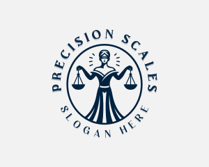 Woman Justice Scale logo design