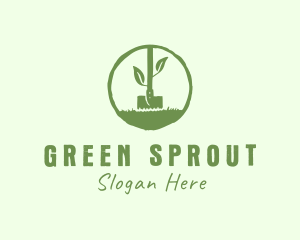 Gardening Shovel Lawn logo design