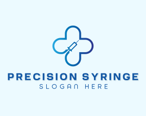 Hospital Vaccination Syringe logo design