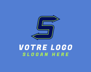 Blue Arrow Letter S Logo