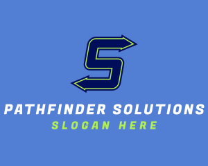 Directional - Blue Arrow Letter S logo design