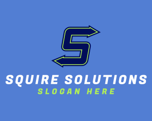 Blue Arrow Letter S logo design