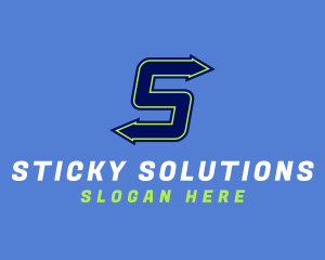 Blue Arrow Letter S logo design