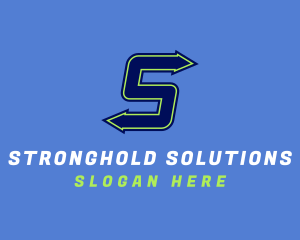 Blue Arrow Letter S logo design