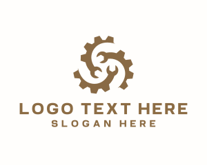 Wrench - Industrial Cog Wrench logo design