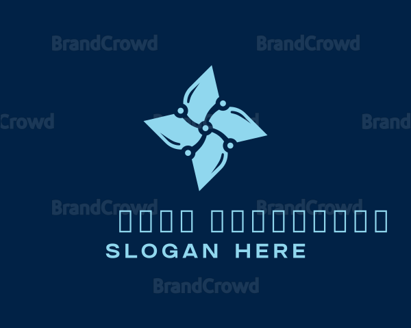 Digital Blue Flower Logo