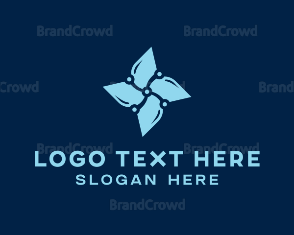 Digital Blue Flower Logo